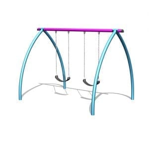 Park Supplies & Playgrounds Curved Leg Belt Swings Single Bay 3D Design