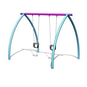 Park Supplies & Playgrounds Curved Leg lullaby Swings Single Bay 3D Design