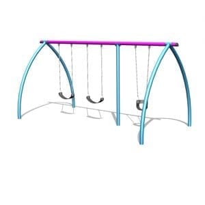 Park Supplies & Playgrounds Curved Leg Swings 2 Bay 3D Design