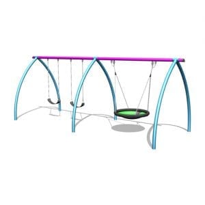 Park Supplies & Playgrounds Curved Leg Swings 2 Bay 3D Design