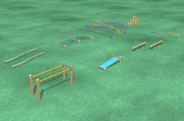 Park Supplies & Playgrounds - Dash - Fitness Trail Combo 3D