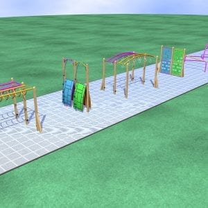 Park Supplies & Playgrounds - Race - Fitness Trail Combo 3D