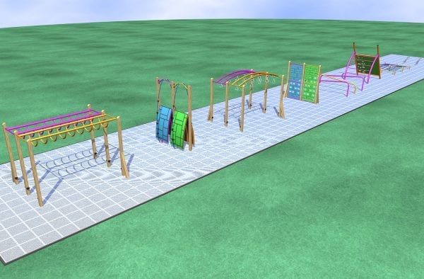 Park Supplies & Playgrounds - Race - Fitness Trail Combo 3D