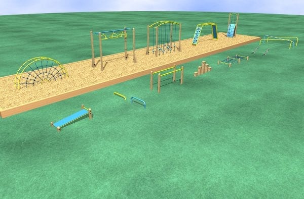 Park Supplies & Playgrounds - Shift - Fitness Trail Combo 3D
