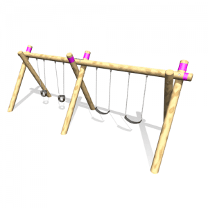 Park Supplies & Playgrounds Timber A Frame Swings Option 3D Design