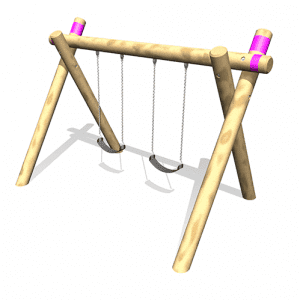 Park Supplies & Playgrounds Timber A Frame Dual Swings Option 3D Design