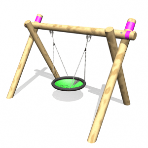 Park Supplies & Playgrounds Timber A Frame Single Lillypad Swing Option 3D Design