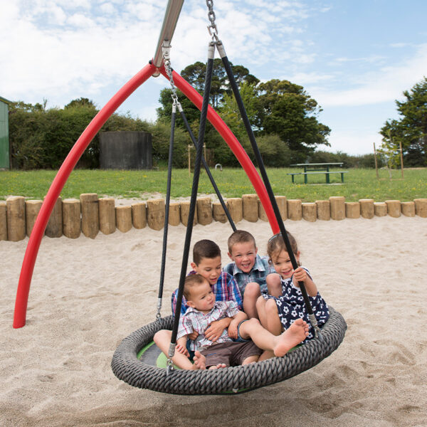 Curved Leg Swing 3 Bay 02 - Park Supplies & Playgrounds